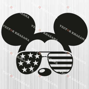Mickey Sunglasses USA Flag Svg