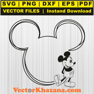 Mickey Mouse Face Outline Svg