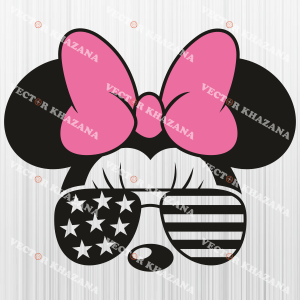 Minnie Sunglasses USA Flag Svg