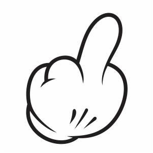 mickey mouse middle finger vector