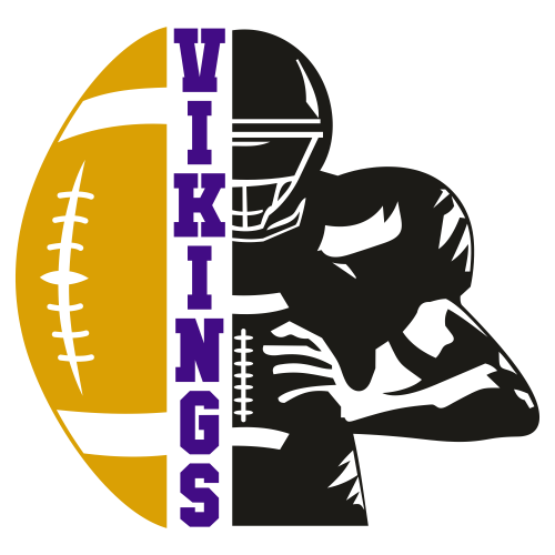 Minnesota Vikings Distressed Football Half Player Svg