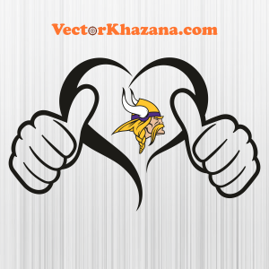 Minnesota Vikings Heart Hand Svg