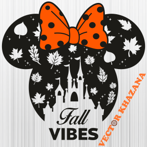 Minnie Mouse Head Fall Vibes Svg