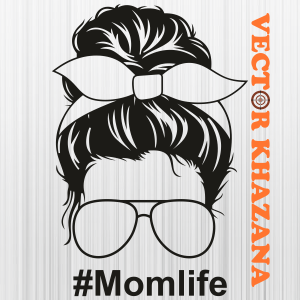 Mom Life Black Messy Bun Svg