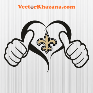 New Orleans Saints Heart Hand Svg