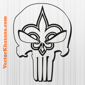 New Orleans Saints Punisher Skull Svg
