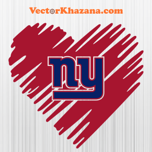 New York Giants Heart Glitter Svg