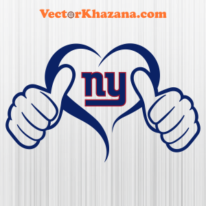 New York Giants Heart Hand Svg