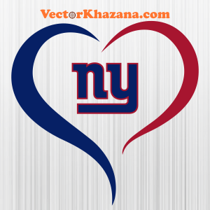 New York Giants Heart Line Svg