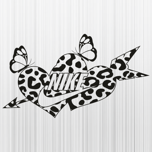 Nike Heart Cheetah Print Svg