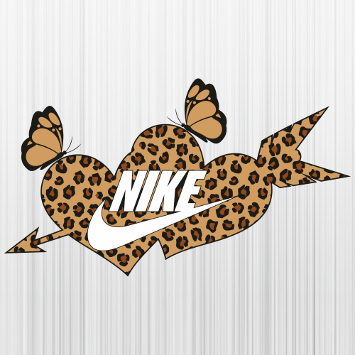 Nike Heart Leopard Print Svg