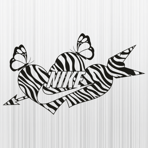Nike Heart Zebra Print Svg