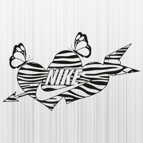 Nike Heart Arrow Zebra Print SVG | Nike Heart Arrow Butterfly PNG