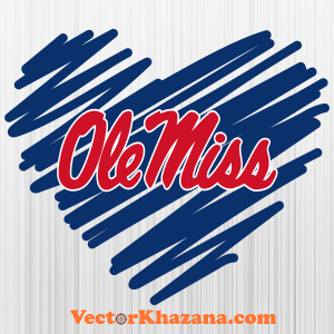Ole Miss Ripped Heart Svg