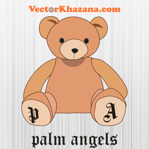 Palm Angels Teddy Bear with Letter Svg