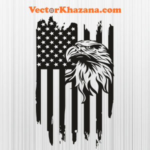 Patriotic Flag With Eagle Face Svg