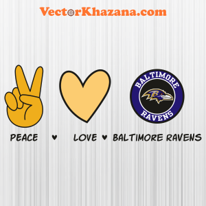 Peace Love Baltimore Ravens Svg