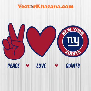 Peace Love New York Giants Svg