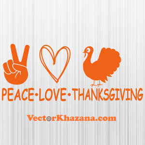 Peace Love Thanksgiving Turkey Svg