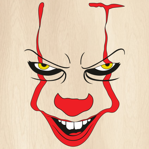 Pennywise Red Face SVG