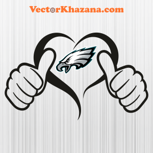 Philadelphia Eagles Heart Hand Svg