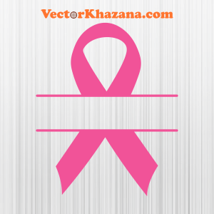 Pink Cancer Ribbon Split Monogram Svg