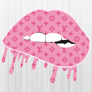 Pink Drip Lips Louis Vuitton Pattern Svg