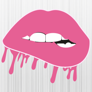 Pink Drip Lips Svg