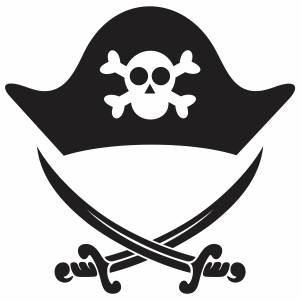 Pirate Hat with Crossed Swords Svg