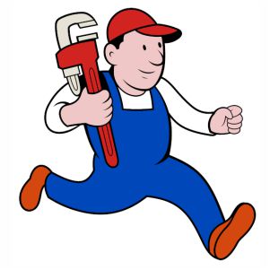 Plumber man With Wrench Cartoon svg