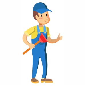 Plumber Man with plunger vector file