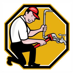 Plumber Repairing water tap vector file