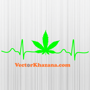 Marijuana Heart Beat Svg