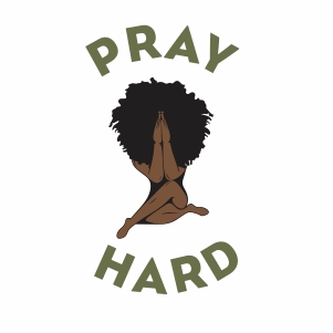 Black Woman Pray Hard Vector