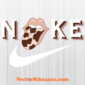 Nike Rolling Stones Cow Print Svg