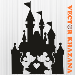 Mickey Minnie Mouse Heart Castle Svg