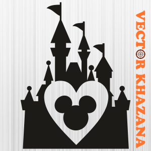 Mickey Mouse Heart Head Castle Svg