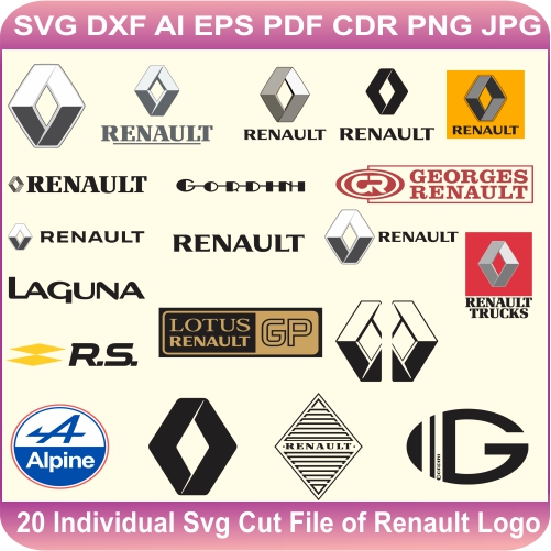 Renault Car Pack Logos Svg Cut Files
