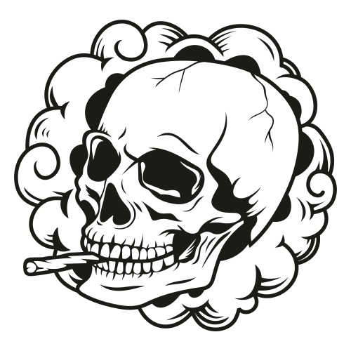 Smoking Rastas Skull Svg