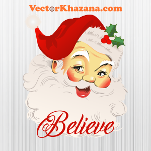 Red Santa Claus Christmas Believe Png