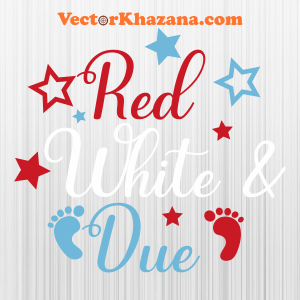 Red White and Due 4th Of July Maternity Svg