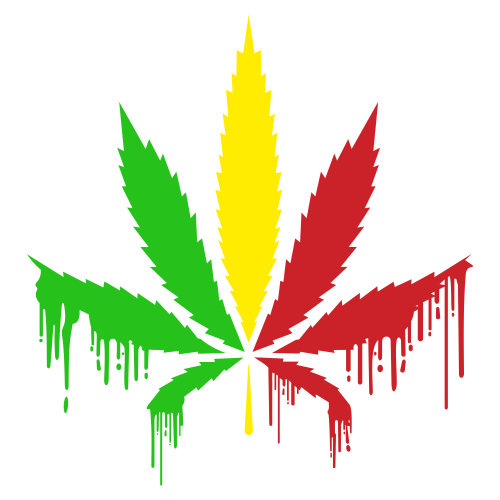 Marijuana Dripping Leaf Svg