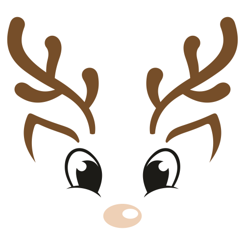 Reindeer Face SVG | Cute Reindeer Png