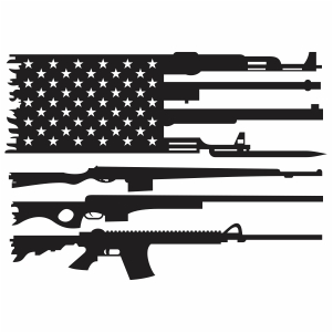 Gun American Flag vector