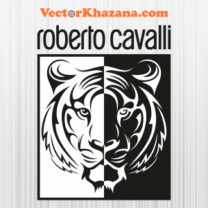 Roberto Cavalli Rectangle Tiger Logo Svg