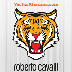 Roberto Cavalli Angry Tiger Head Svg