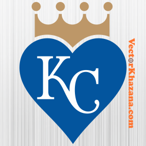 Kansas City Royals Heart With Crown Svg