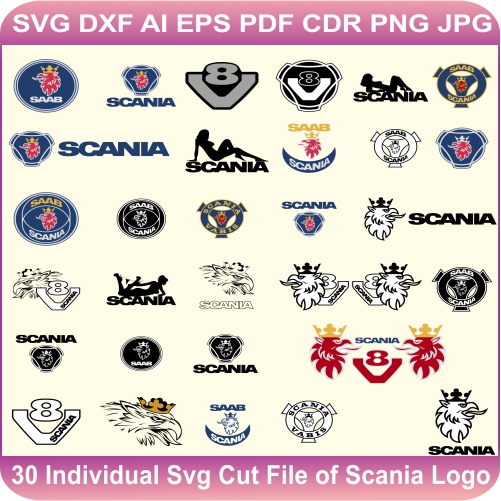 Scania Pack Logos Svg Cut Files