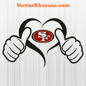 San Francisco 49ers Heart Hand Svg