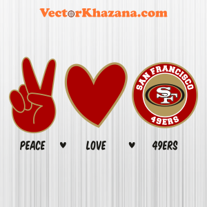 San Francisco 49ers Peace Love Svg